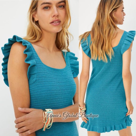 NWT ANTHROPOLOGIE Ruffled Pointelle Mini Dress. Size XL - Picture 8 of 16